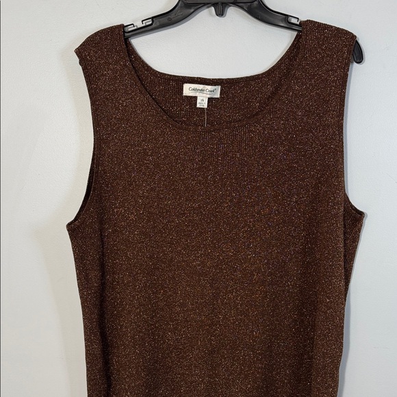 Coldwater Creek Tank Brown Metallic Silk Blend Knit Tank in Size 3X NWT - Picture 4 of 9